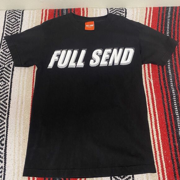Full Send University T-Shirt Black and White Size Small RARE Nelkboys Spell out - Picture 5 of 9